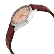  Shop Authentic Gucci G Timeless Quartz Diamonds Pink Dial Red Leather Strap Watch For Women - YA1265017 - Luxxuri