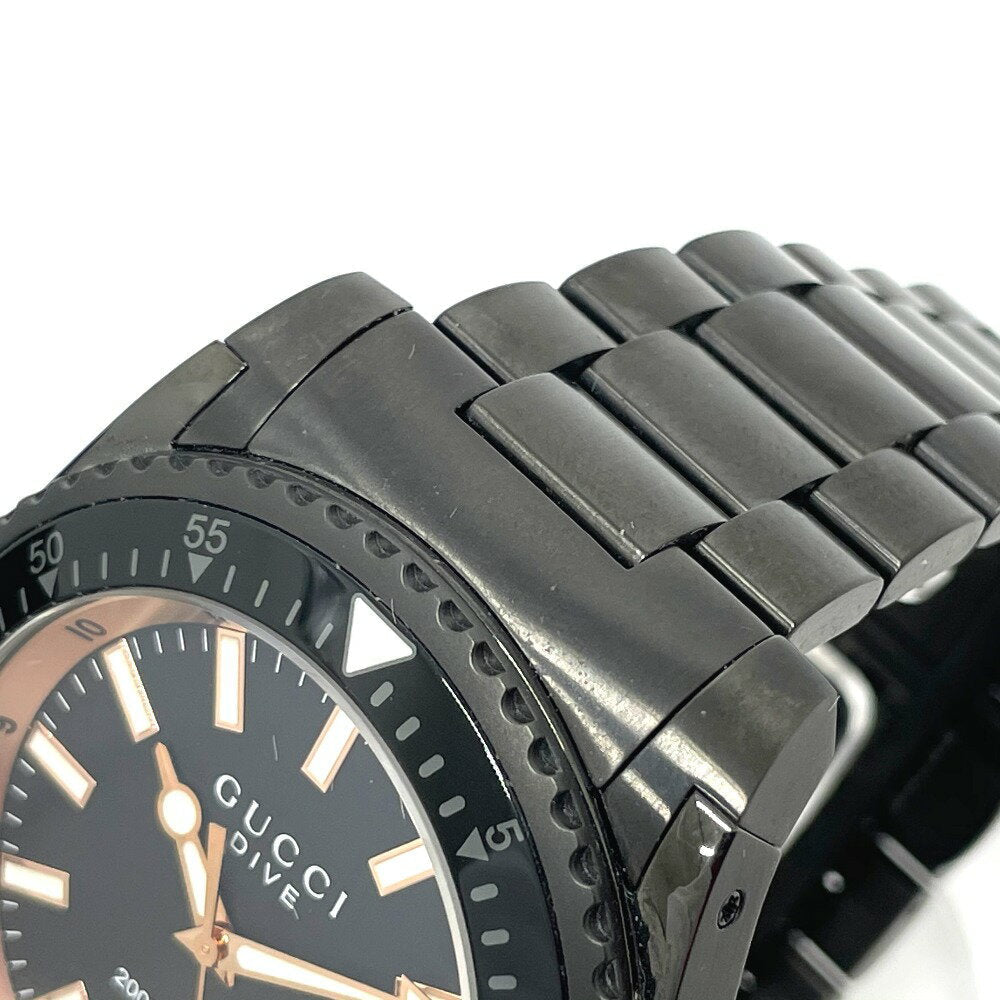  Shop Authentic Gucci Dive Quartz Black Dial Black Steel Strap Watch For Men - YA136213 - Luxxuri
