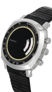  Shop Authentic Gucci Grip Chronograph Black Dial Black Rubber Strap Watch For Men - YA157301 - Luxxuri