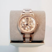  Shop Authentic Michael Kors Tibby Chronograph Crystals Rose Gold Dial Rose Gold Steel Strap Watch For Women - MK6826 - Luxxuri