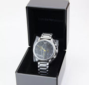  Shop Authentic Emporio Armani Luigi Chronograph Black Dial Silver Steel Strap Watch For Men - AR11324 - Luxxuri