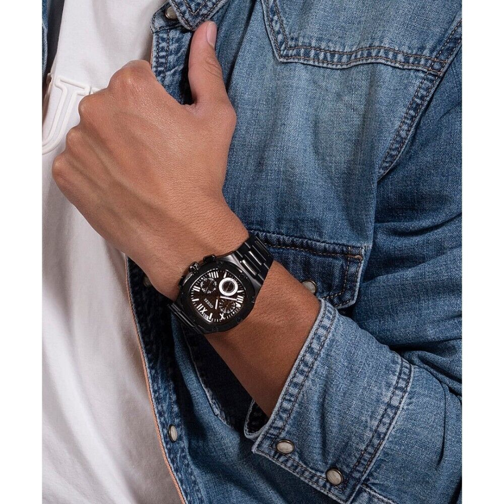  Shop Authentic Guess Headliner Multifunction Black Dial Black Steel Strap Watch For Men - GW0572G3 - Luxxuri