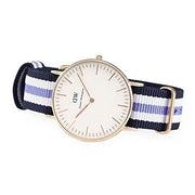  Shop Authentic Daniel Wellington Classic Trinity White Dial Three Tone Nylon Strap Watch For Women - 0509DW - Luxxuri