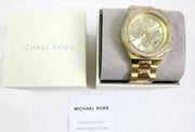  Shop Authentic Michael Kors Lennox Chronograph Gold Dial Gold Steel Strap Watch For Men - MK8989 - Luxxuri