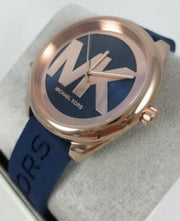  Shop Authentic Michael Kors Janelle Three Hand Blue Dial Blue Rubber Strap Watch For Women - MK7140 - Luxxuri
