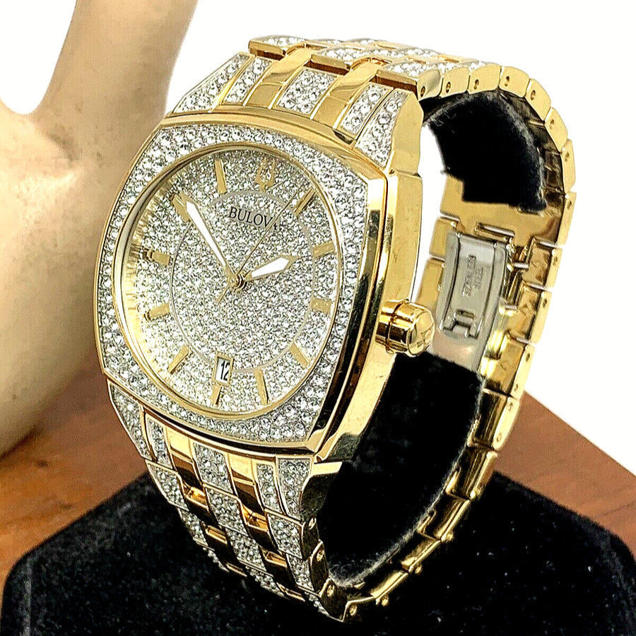  Shop Authentic Bulova Phantom Crystal Silver Dial Two Tone Steel Strap Watch for Men - 98B323 - Luxxuri