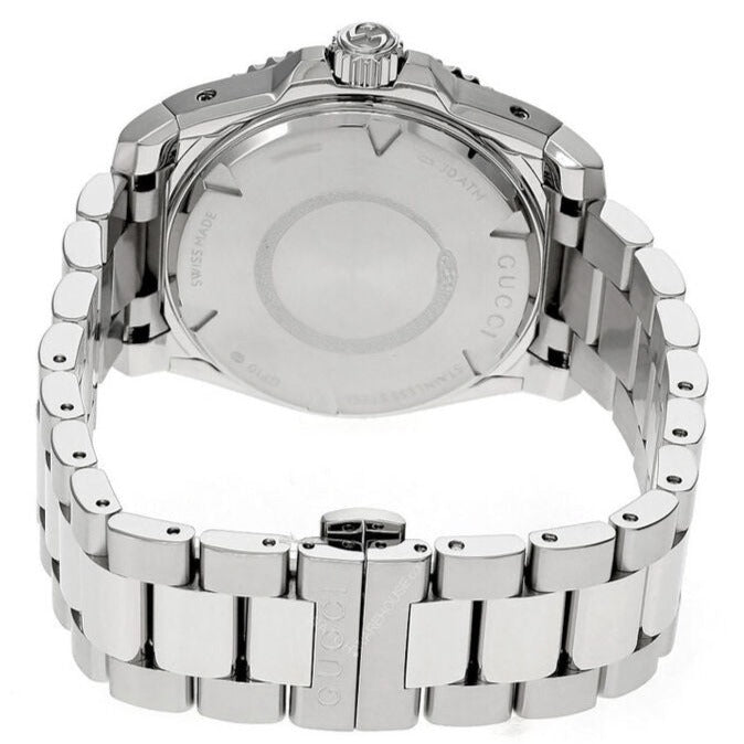  Shop Authentic Gucci Dive Automatic 18K Gold Silver Dial Silver Steel Strap Watch for Men - YA136357 - Luxxuri