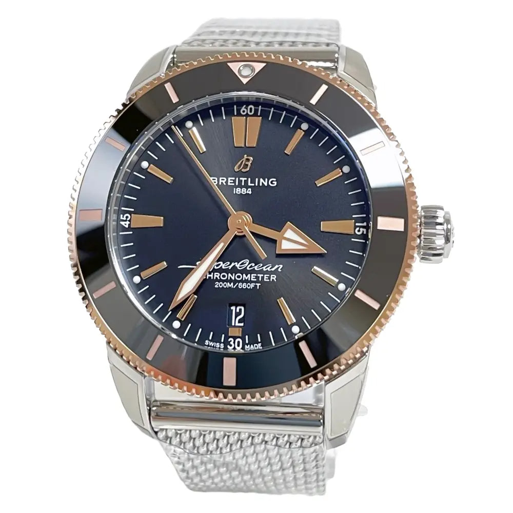  Shop Authentic Breitling Superocean Heritage B20 Automatic 44 Black Dial Silver Mesh Bracelet Watch for Men - UB2030121B1A1 - Luxxuri