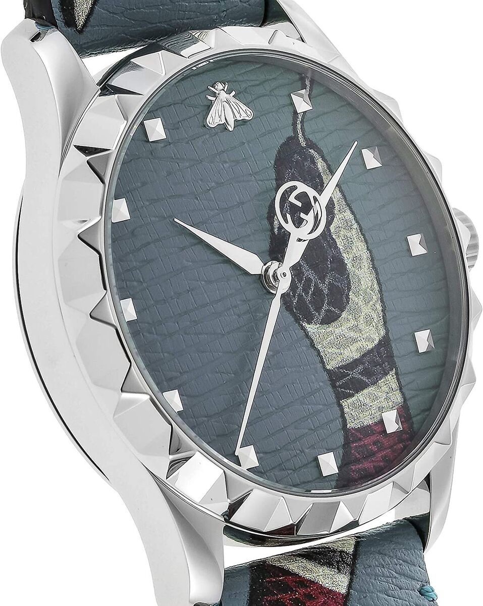  Shop Authentic Gucci G Timeless Quartz Blue Dial Blue Leather Strap Watch For Men - YA1264080 - Luxxuri