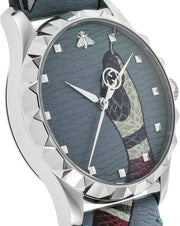 Shop Authentic Gucci G Timeless Quartz Blue Dial Blue Leather Strap Watch For Men - YA1264080 - Luxxuri