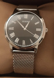  Shop Authentic Guess Analog Black Dial Silver Mesh Bracelet Watch for Men - W1263G1 - Luxxuri