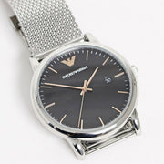 Shop Authentic Emporio Armani Luigi Analog Black Dial Silver Mesh Bracelet Watch For Men - AR11272 - Luxxuri