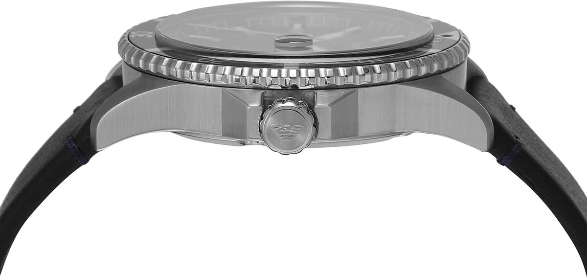  Shop Authentic Emporio Armani Diver Three-Hand Quartz Blue Dial Blue Leather Strap Watch For Men - AR11516 - Luxxuri