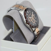  Shop Authentic Michael Kors Layton Chronograph Black Dial Two Tone Steel Strap Watch For Men - MK8913 - Luxxuri