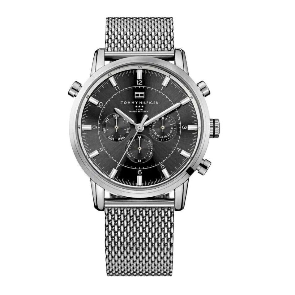  Shop Authentic Tommy Hilfiger Harrison Quartz Grey Dial Silver Mesh Bracelet Watch for Men - 1790877 - Luxxuri