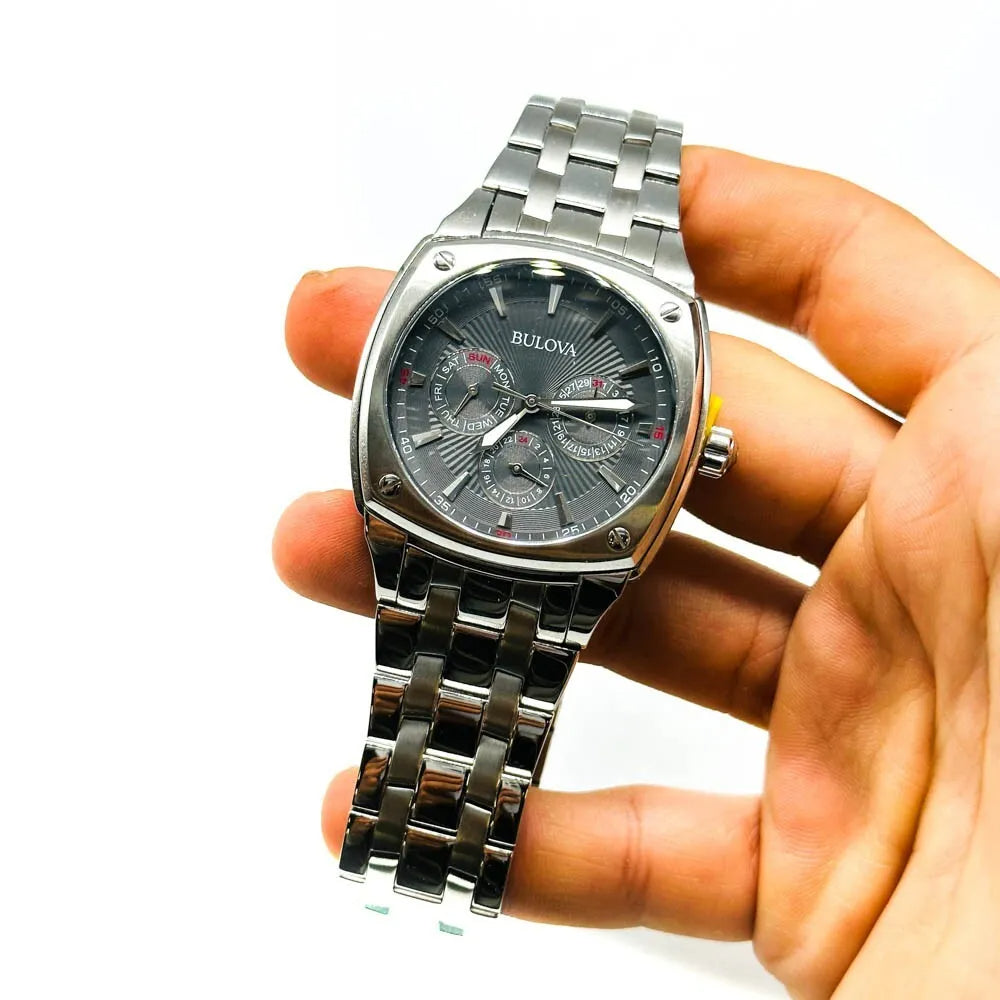  Shop Authentic Bulova Classic Collection Multifunction Grey Dial Silver Steel Strap Watch for Men - 96C148 - Luxxuri