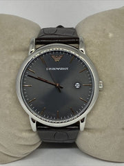  Shop Authentic Emporio Armani Luigi Quartz Gray Dial Brown Leather Strap Watch For Men - AR1996 - Luxxuri