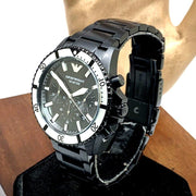  Shop Authentic Emporio Armani Diver Chronograph Black Dial Black Steel Strap Watch For Men - AR80050 - Luxxuri