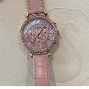  Shop Authentic Swarovski Passage Chrono Pink Dial Pink Leather Strap Watch for Women - 5580352 - Luxxuri