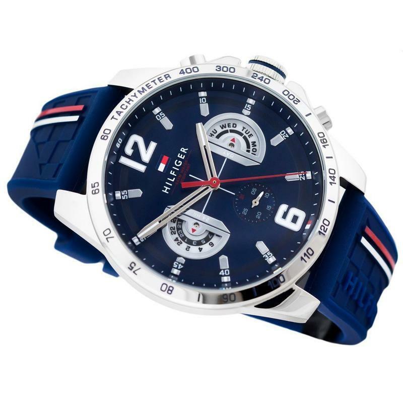  Shop Authentic Tommy Hilfiger Decker Blue Dial Blue Rubber Strap Watch for Men - 1791476 - Luxxuri