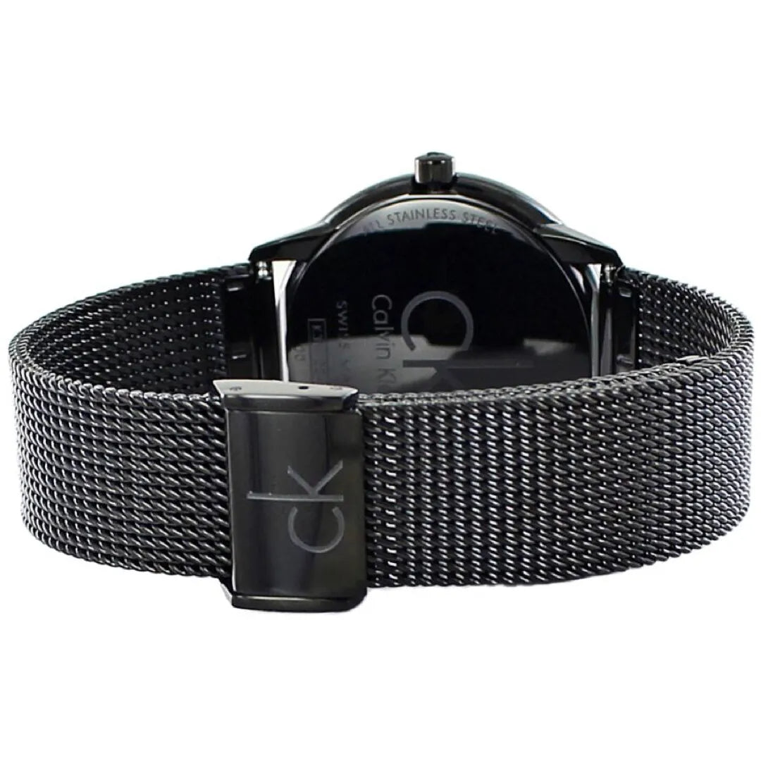  Shop Authentic Calvin Klein Minimal Black Dial Black Mesh Bracelet Watch for Men - K3M224B1 - Luxxuri