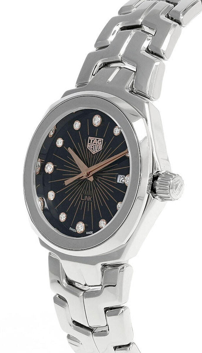  Shop Authentic Tag Heuer Link Quartz Black Dial Silver Steel Strap Watch for Women - WBC131F.BA0649 - Luxxuri