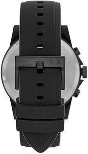  Shop Authentic Armani Exchange Outerbanks Chronograph Black Dial Black Silicone Strap Watch For Men - AX1343 - Luxxuri
