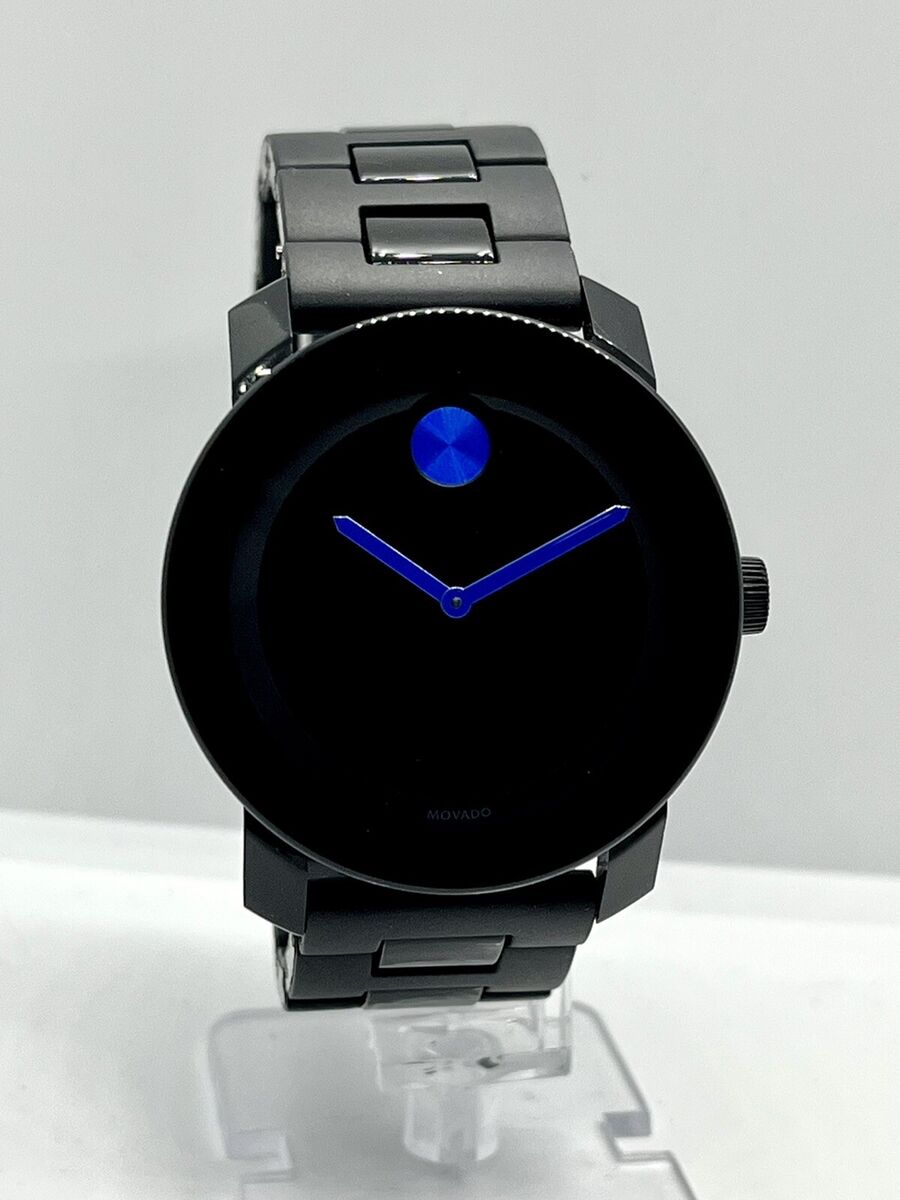  Shop Authentic Movado Bold TR90 Black Dial Black Leather Strap Watch For Men - 3600307 - Luxxuri