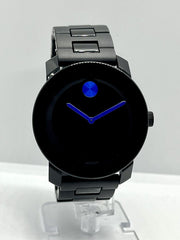  Shop Authentic Movado Bold TR90 Black Dial Black Leather Strap Watch For Men - 3600307 - Luxxuri