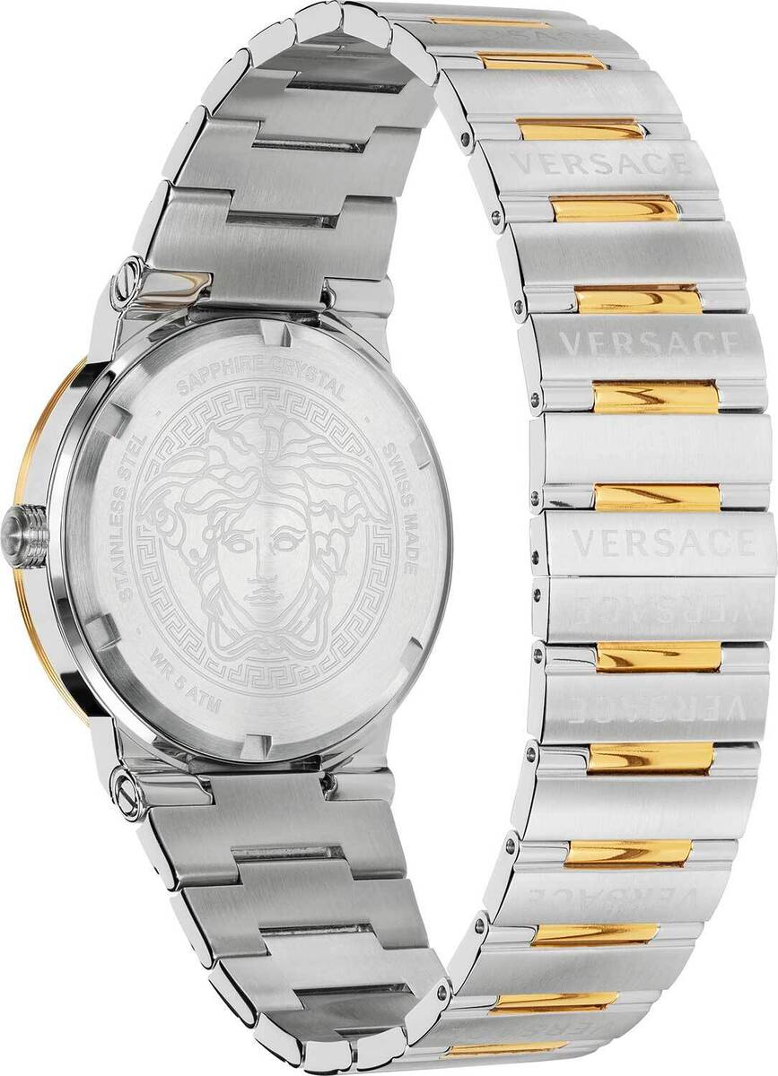  Shop Authentic Versace Hellenyium Quartz Green Dial Silver Steel Strap Watch For Men - VEVK00420 - Luxxuri