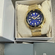  Shop Authentic Seiko 5 Sports US Special Edition Automatic Blue Dial Gold Steel Strap Watch For Men - SRPK20 - Luxxuri