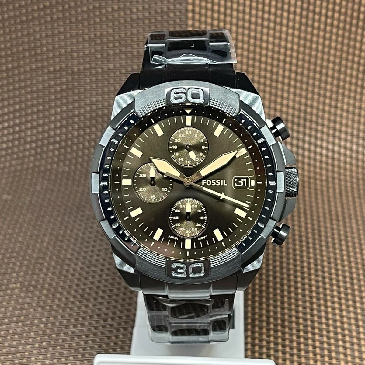  Shop Authentic Fossil Bronson Chronograph Black Dial Black Steel Strap Watch for Men - FS5851 - Luxxuri