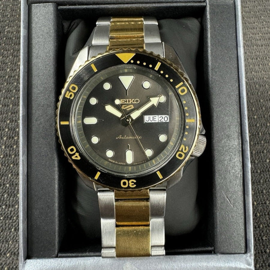  Shop Authentic Seiko 5 Sports Automatic Special Creation Black Dial Two Tone Steel Strap Watch For Men - SRPK22 - Luxxuri