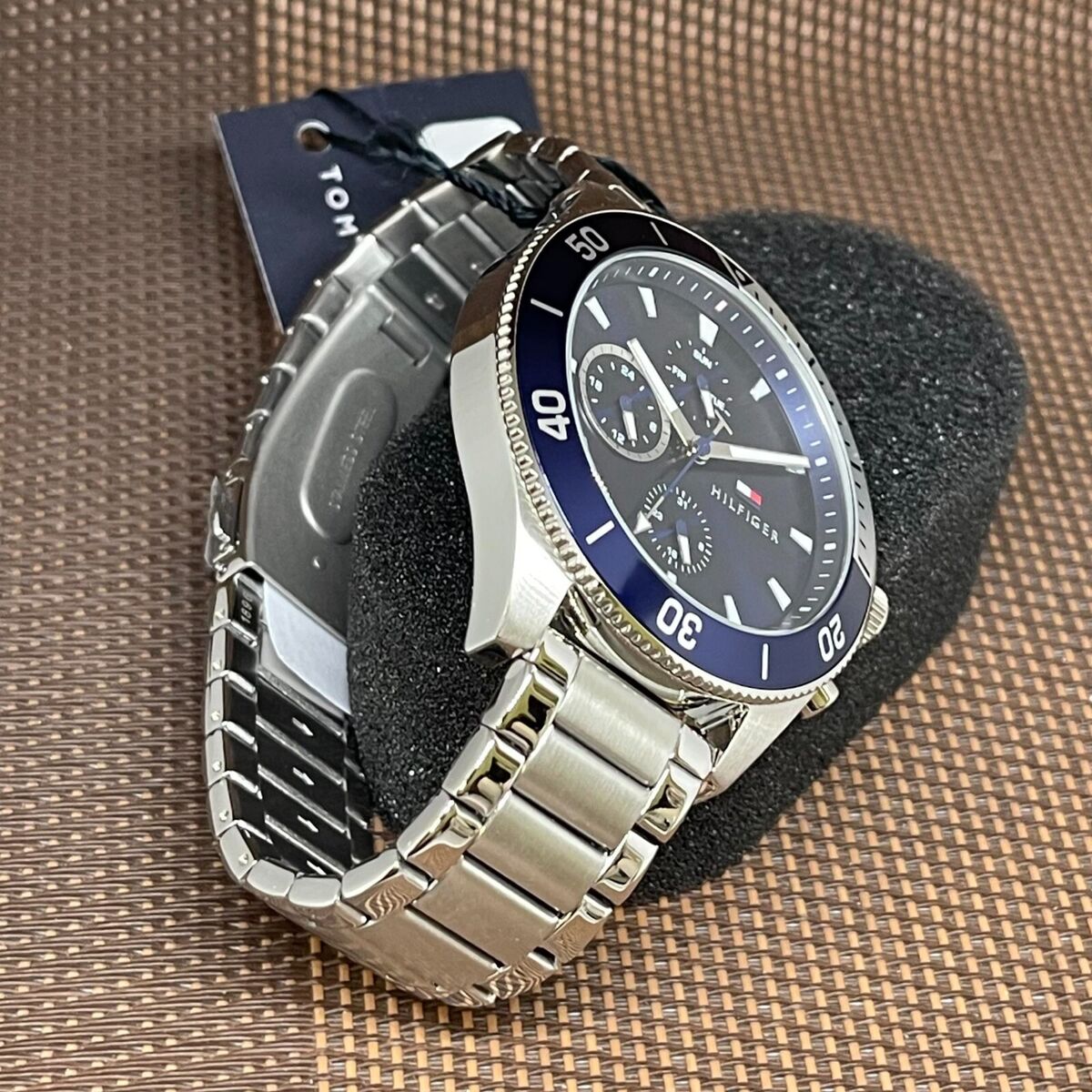  Shop Authentic Tommy Hilfiger Larson Chronograph Blue Dial Silver Steel Strap Watch For Men - 1791917 - Luxxuri