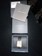  Shop Authentic Marc Jacobs Vic Silver Dial Black Leather Strap Watch for Women - MJ1437 - Luxxuri