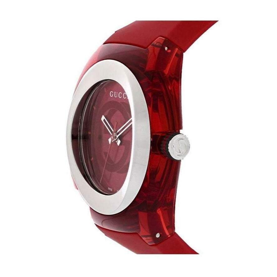  Shop Authentic Gucci Sync XXL Quartz Red Dial Red Rubber Strap Unisex Watch -  YA137103 - Luxxuri