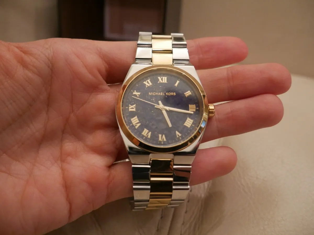 Shop Authentic Michael Kors Channing Blue Dial Two Tone Steel Strap Watch For Women - MK5893 - Luxxuri