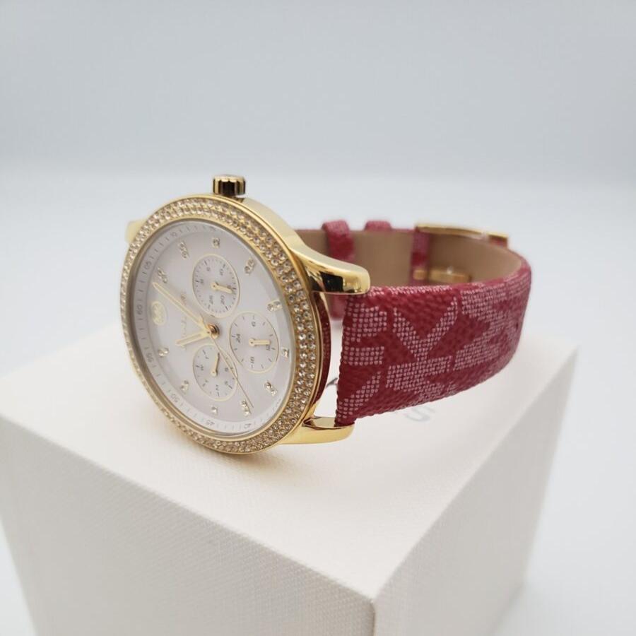  Shop Authentic Michael Kors Tibby Multifunction Silver Dial Red Leather Strap Watch For Women - MK2975 - Luxxuri