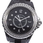  Shop Authentic Chanel J12 Diamonds Ceramic Black Dial Black Steel Strap Watch for Women - J12 H3108 - Luxxuri