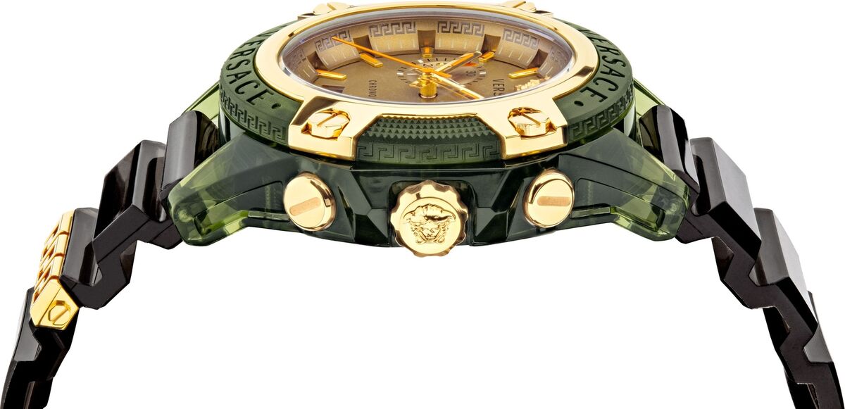  Shop Authentic Versace Icon Active Chronograph Gold Dial Black Silicone Strap Watch For Men - VEZ700321 - Luxxuri