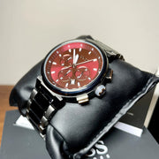  Shop Authentic Hugo Boss One Chronograph Red Dial Grey Steel Strap Watch For Men - 1514000 - Luxxuri