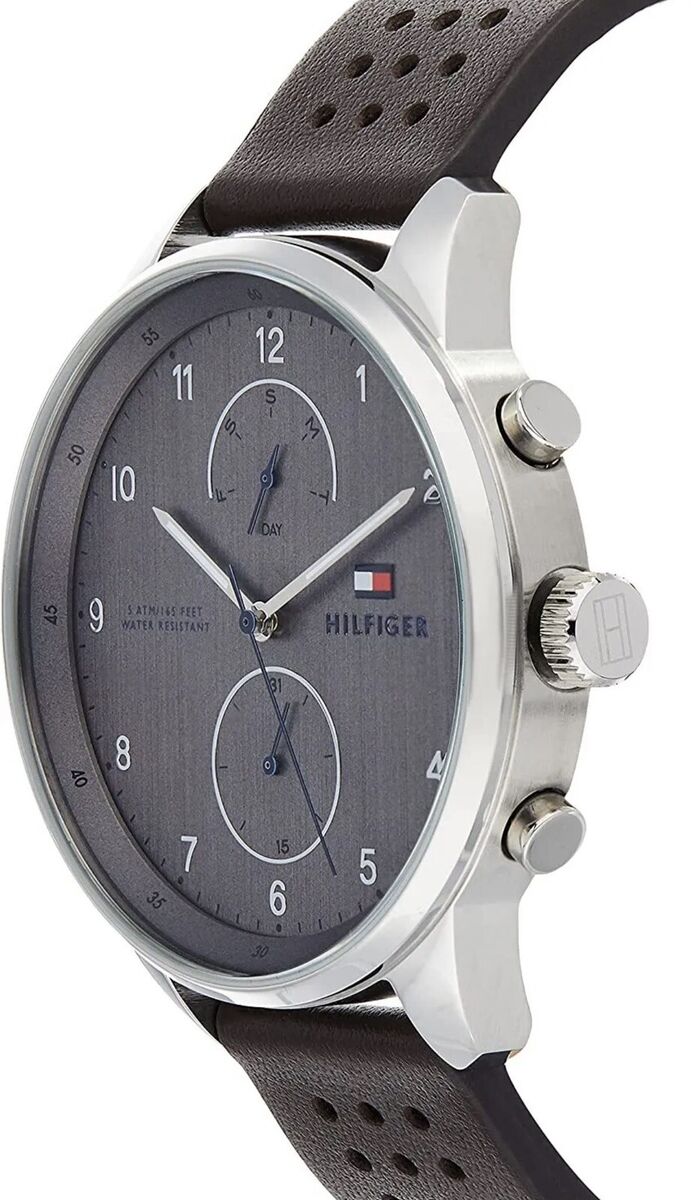  Shop Authentic Tommy Hilfiger Chase Quartz Brown Dial Brown Leather Strap Watch for Men - 1791579 - Luxxuri