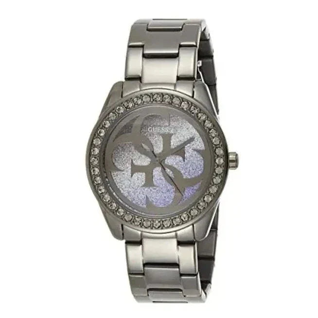  Shop Authentic Guess G Twist Diamonds Purple Dial Black Steel Strap Watch For Women - W1201L4 - Luxxuri