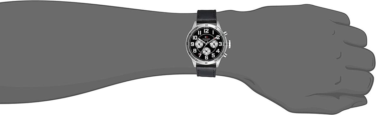 Shop Authentic Tommy Hilfiger Sport Chronograph Black Dial Black Leather Strap Watch for Men - 1791050 - Luxxuri