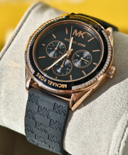  Shop Authentic Michael Kors Jessa Quartz Black Dial Black Silicone Strap Watch For Women - MK7266 - Luxxuri