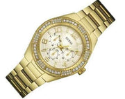  Shop Authentic Guess Luna Diamonds White Dial Gold Steel Strap Watch for Women - W0729L2 - Luxxuri