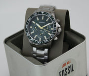  Shop Authentic Fossil Bannon Chronograph Green Dial Silver Steel Strap Watch for Men - BQ2492 - Luxxuri