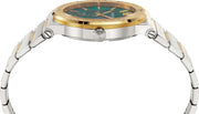  Shop Authentic Versace Hellenyium Quartz Green Dial Silver Steel Strap Watch For Men - VEVK00420 - Luxxuri