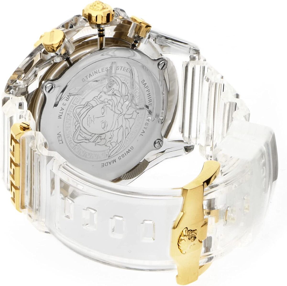  Shop Authentic Versace Icon Active Chronograph Gold Dial White Silicone Strap Watch for Men - VEZ700121 - Luxxuri