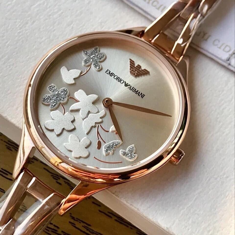  Shop Authentic Emporio Armani Aurora Quartz Silver Dial Gold Steel Strap Watch For Women - AR11108 - Luxxuri